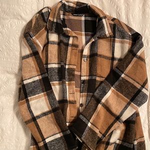 Shown flannel shacket